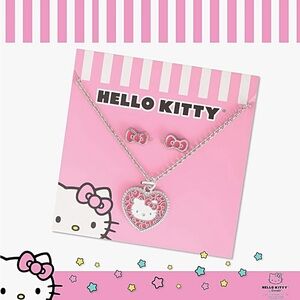 🆕 Hello Kitty Sanrio Fashion Jewelry - Pendant Necklace Bow Earrings